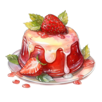 Erdbeere Dessert Aquarell png