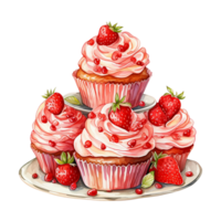 fraise dessert aquarelle png