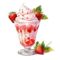 Strawberry dessert watercolor png