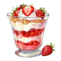 Erdbeere Dessert Aquarell png