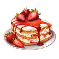 Erdbeere Dessert Aquarell png