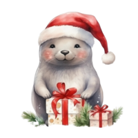 Navidad animal acuarela png