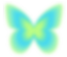 Y2k gradient butterfly. Aura sticker. Holographic blurred figure. Groovy aesthetic neon illustration png