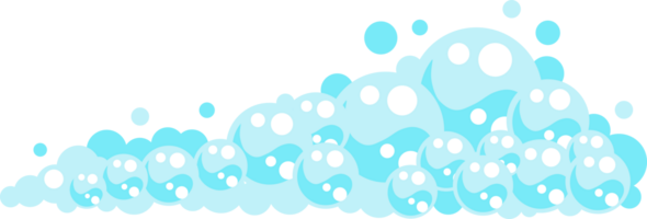 Soap foam bubbles. Cartoon bath suds of shampoo. png