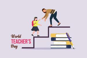 Happy Teacher's day Vector art for congratulation cards, banners and flyers. International teacher's day concept. Vector illustration.