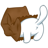 schattig kat in papier zak element pro png. png