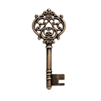 mittelalterlich Jahrgang Schlüssel isolieren auf transparent Hintergrund, Antiquität Schlüssel.generativ ai png