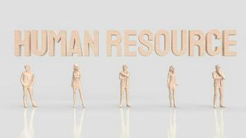 The Human resources Text and human figure for Business concept 3d rendering photo