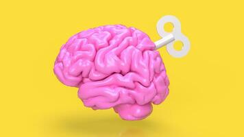The Human Brain with wind up for Business or sci and medical concept 3d rendering photo