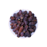 One bowl of Date fruits top view isolated on Background png