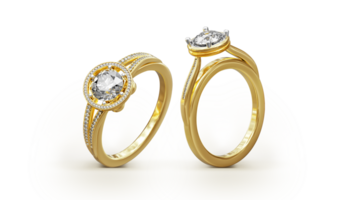 gouden diamant ring transparant achtergrond png