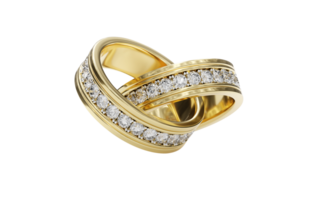 Golden diamond ring transparent background png