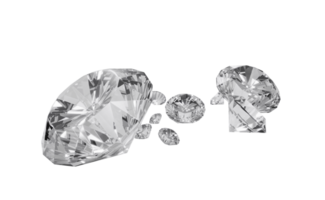 Shiny brilliant diamond placed on transparent background png