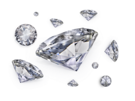 skinande lysande diamant placerad på transparent bakgrund png