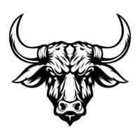 Drawing art bison head icon isolated on white background. Design element for tattoos, poster, t-shirt, emblem, sign vector