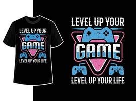 Gaming quote t shirt design or typography gamer t shirt template with creative motivation text and vector shape