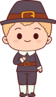 Thanksgiving pilgrim costume man hand drawing style png