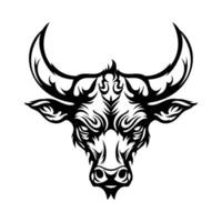 bisonte cabeza icono aislado en blanco antecedentes. diseño elemento para tatuajes, póster, camiseta, emblema, firmar vector