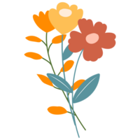 Flower bouquet. Wild flowers decoration flat illustration. png