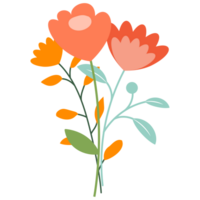 Flower bouquet. Wild flowers decoration flat illustration. png