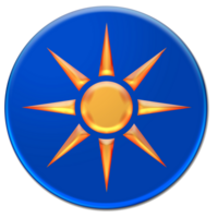 Orange sun button isolated over transparent background png