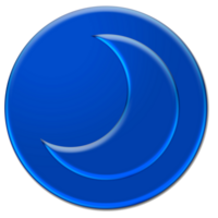 vítreo azul lua isolado sobre transparente fundo png