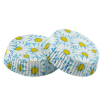 blanc papier cuisson formes pour muffins et petits gâteaux avec Marguerite fleurs modèle png