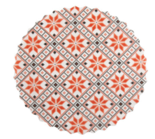 Round paper confectionery napkin with abstract flowers pattern png