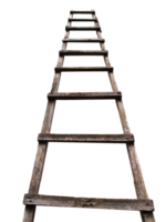 Old wooden ladder isolated over transparent background png illustration