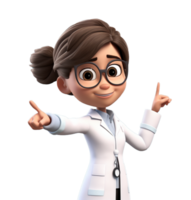 dibujos animados personaje caucásico mujer doctor. ai generado png