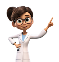 Cartoon character caucasian woman doctor. AI Generated png