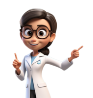 dibujos animados personaje caucásico mujer doctor. ai generado png