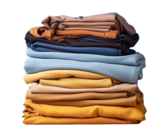 a neatly folded T-shirt, ideally placed in a stack of other folded clothes. AI Generated png