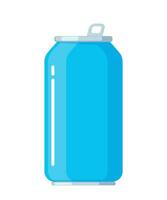 Soft drink can. Soda drink aluminum blue can. Vector illustration.