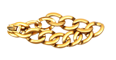 Golden bracelet isolated over transparent backround png illustration. Jewellery close view clipart