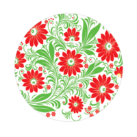 rond icône avec printemps fleurs modèle, petits gâteaux forme modèle png