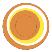 Round icon with orange and yellow spheres pattern png