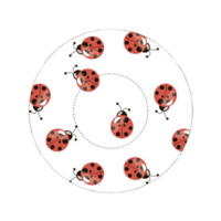 Plate with ornament or a muffins form with ladybugs pattern png