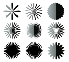 Black and white flower shapes png