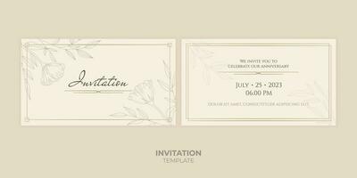 elegante oro Boda invitación diseño con floral modelo. lujo vector ilustración para tarjetas, pancartas, y más. moderno y decorativo