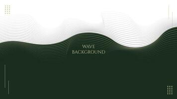 Luxurious gold wave vector background. Abstract modern green design with elegant curves. Perfect for business and creative projects. Premium concept, perfect for banners, posters, and cards.