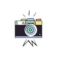 hand drawn vector photo camera vector illustration