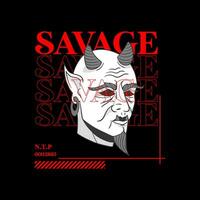 design with devil vector for t-shirt screen printing