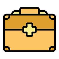 Hospital first aid kit icon vector flat