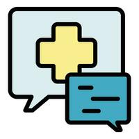 Medical chat icon vector flat