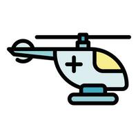rescate helicóptero icono vector plano