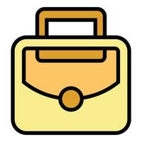 Leather briefcase icon vector flat