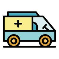 Clinic ambulance car icon vector flat