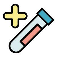 Medical blood test tube icon vector flat
