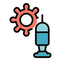 Bacteria syringe ampule icon vector flat